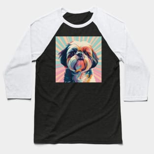 Shih Tzu in 70's Baseball T-Shirt